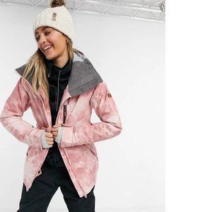 new ROXY presence silver pink tie dye snowboard ski coat small